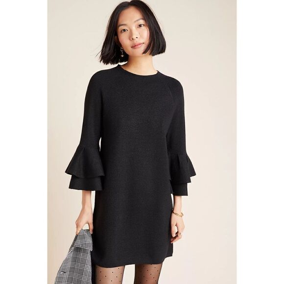 Claudette Ruffled Sweater Dress
Anthropologie size 1x Black - Picture 12 of 12